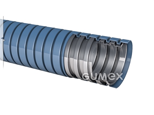 Chránička na káblové rozvody kovová METAL HOSE PUR 105, 7/10mm, IP68, kov s Pre-PUR povrchom (éterová báza), -40°C/+90°C (krátkodobo +125°C), modrá